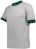 Youth 2-Color T-Shirt (Athletic Heather,White,Red) ATHLETIC HEATHER/ DARK GREEN Primary