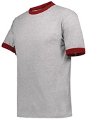 Youth 2-Color T-Shirt (Athletic Heather,White,Red) ATHLETIC HEATHER/ RED Primary