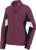 Womens, Front Pockets, Full Zip, 2-Color Jacket LIGHT MAROON/BLACK/WHITE Primary