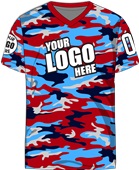 Custom Sublimated V-Neck Jersey - Unisex "Camo" Cool Performance Tee