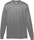 Adult/ Youth Tear Away Label, Wicking Long Sleeve T-Shirt GRAPHITE Primary