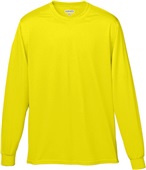 Adult/ Youth Tear Away Label, Wicking Long Sleeve T-Shirt POWER YELLOW Primary