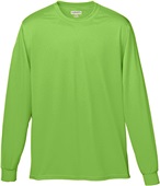 Adult/ Youth Tear Away Label, Wicking Long Sleeve T-Shirt LIME Primary