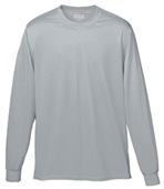 Adult/ Youth Tear Away Label, Wicking Long Sleeve T-Shirt SILVER Primary