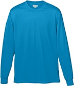 Adult/ Youth Tear Away Label, Wicking Long Sleeve T-Shirt POWER BLUE Primary