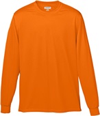 Adult/ Youth Tear Away Label, Wicking Long Sleeve T-Shirt POWER ORANGE Primary