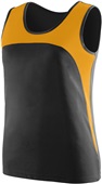 Womens Sleeveless Wicking 2-Tone Track Jersey BLACK/GOLD Primary