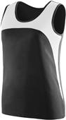 Womens Sleeveless Wicking 2-Tone Track Jersey BLACK/WHITE Primary