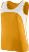 Womens Sleeveless Wicking 2-Tone Track Jersey GOLD/WHITE Primary