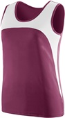 Womens Sleeveless Wicking 2-Tone Track Jersey MAROON/WHITE Primary