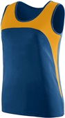 Womens Sleeveless Wicking 2-Tone Track Jersey NAVY/GOLD Primary