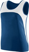 Womens Sleeveless Wicking 2-Tone Track Jersey NAVY/WHITE Primary