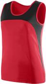 Womens Sleeveless Wicking 2-Tone Track Jersey RED/BLACK Primary