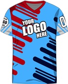 Custom Sublimated V-Neck Jersey - Unisex "Flow" Cool Performance Tee