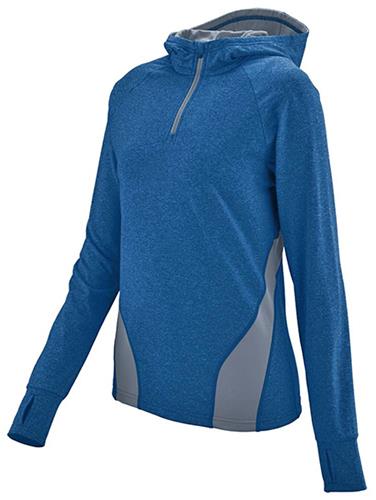 Womens1/2 Zip, Scuba Hood, 4-Way Stretch Pullover Hoodie