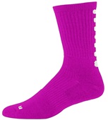 Contrast color stripe on back, Heel/toe Construction Crew Socks