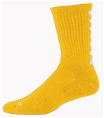 Contrast color stripe on back, Heel/toe Construction Crew Socks