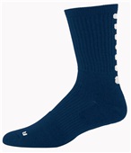 Contrast color stripe on back, Heel/toe Construction Crew Socks