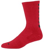 Contrast color stripe on back, Heel/toe Construction Crew Socks