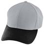 Youth Velcro-Adjustable Size, Baseball/Trucker  Cap SILVER GREY/ BLACK Primary