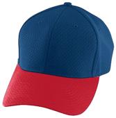 Youth Velcro-Adjustable Size, Baseball/Trucker Cap NAVY/ RED Primary
