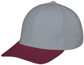 Adult & Youth Velcro Adjustable, Pre-Curved Bill Cotton Twill Cap BLUE GREY/MAROON Primary
