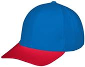 Adult & Youth Velcro Adjustable, Pre-Curved Bill Cotton Twill Cap ROYAL/SCARLET Primary