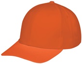 Adult & Youth Velcro Adjustable, Pre-Curved Bill Cotton Twill Cap ORANGE Primary