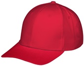Adult & Youth Velcro Adjustable, Pre-Curved Bill Cotton Twill Cap SCARLET Primary