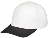 Adult & Youth Velcro Adjustable, Pre-Curved Bill Cotton Twill Cap WHITE/BLACK Primary