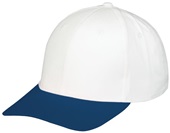 Adult & Youth Velcro Adjustable, Pre-Curved Bill Cotton Twill Cap WHITE/NAVY Primary