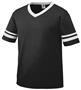 Youth Toddler Short Sleeve V-Neck 50/50 Jersey BLACK/WHITE Primary