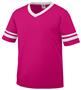 Youth 50/50 Toddler Short Sleeve w/Stripe Jerseys POWER PINK/WHITE Primary