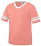 Youth 50/50 Toddler Short Sleeve w/Stripe Jerseys CORAL/WHITE Primary