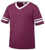 Youth Toddler Short Sleeve V-Neck 50/50 Jersey MAROON/WHITE Primary
