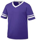 Youth Toddler Short Sleeve V-Neck 50/50 Jersey PURPLE/WHITE Primary