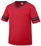 Youth Toddler Short Sleeve V-Neck 50/50 Jersey RED/BLACK Primary
