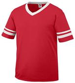 Youth Toddler Short Sleeve V-Neck 50/50 Jersey RED/WHITE Primary