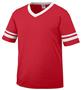 Youth Toddler Short Sleeve V-Neck 50/50 Jersey RED/WHITE Primary