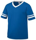 Youth Toddler Short Sleeve V-Neck 50/50 Jersey ROYAL/WHITE Primary