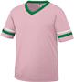 Youth 50/50 Toddler Short Sleeve w/Stripe Jerseys LIGHT PINK/KELLY/WHITE Primary