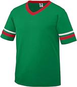 Youth Toddler Short Sleeve V-Neck 50/50 Jersey KELLY/RED/WHITE Primary