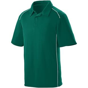 Adult 3-Button, Contrast Piping, Sport Polo Shirt