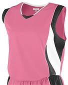 Augusta Women's Wicking Mesh Extreme Jersey 515 PINK/ BLACK/ WHITE Primary