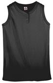 Girls Sleeveless 2-Button V-Neck Softball Jersey