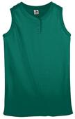 Girls Sleeveless 2-Button V-Neck Softball Jersey