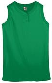 Girls Sleeveless 2-Button V-Neck Softball Jersey