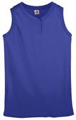 Girls Sleeveless 2-Button V-Neck Softball Jersey