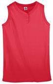 Girls Sleeveless 2-Button V-Neck Softball Jersey