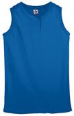 Girls Sleeveless 2-Button V-Neck Softball Jersey